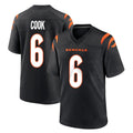 C.Bengals #6 Brian Cook Player Black Home Game CAdoa Stitched Jerseys