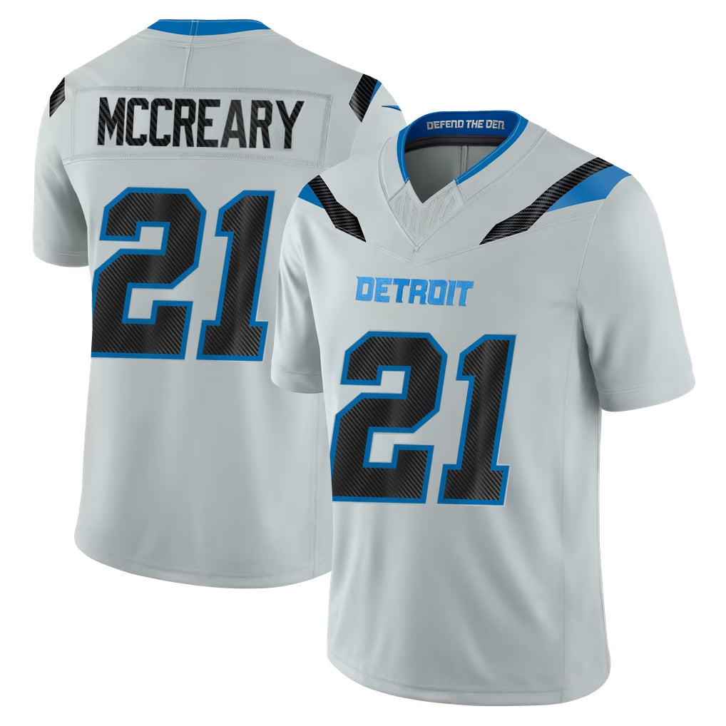 D.Lions #21 Roger McCreary Player Silver Limited 2026 Rivalries Collection Home Game CAdoa Stitched Jerseys