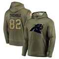 C.Panthers #82 Tommy Tremble Player Olive Salute to Service Hoodies CAdoa Stitched Jerseys