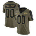 Custom KC.Chiefs Olive Salute To Service Limited Game Any Name & Numbers CAdoa Stitched Jerseys