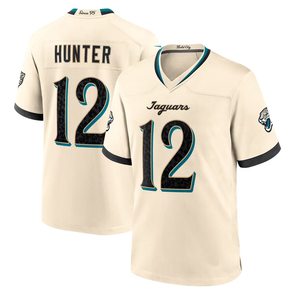 J.Jaguars #12 Travis Hunter Player Natural 2026 Rivalries Collection Game CAdoa Stitched Jerseys
