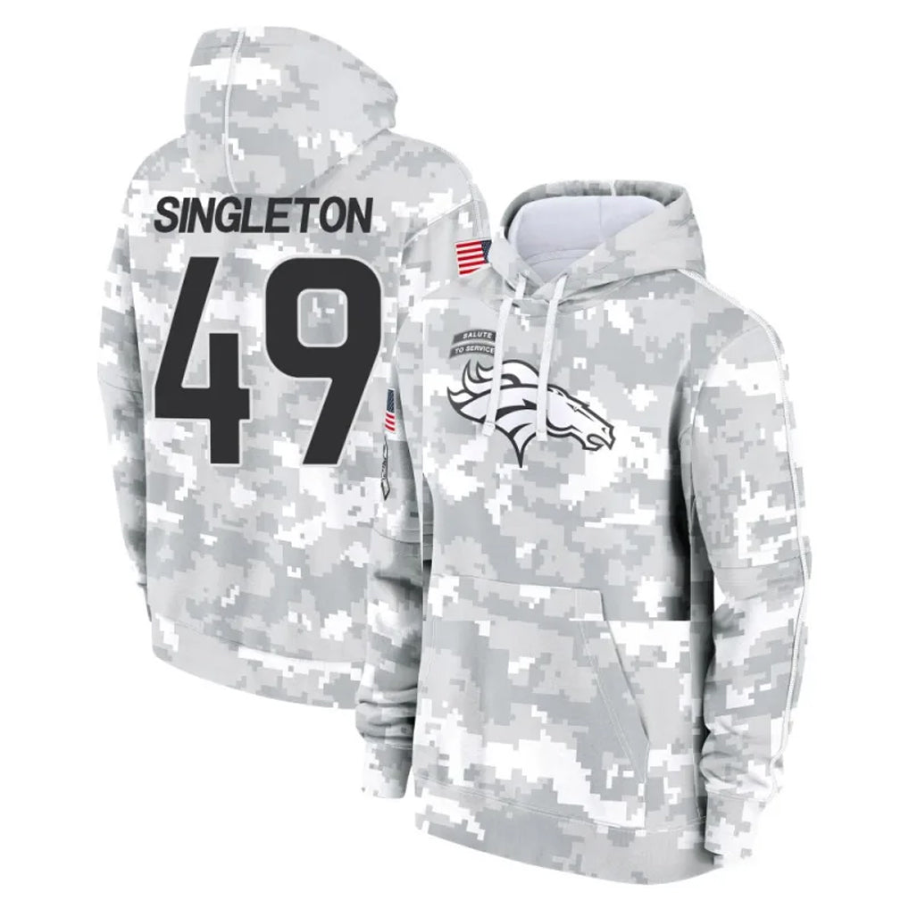 D.Broncos #49 Alex Singleton Player Arctic Camo Salute to Service Hoodies Limited Game CAdoa Stitched Jerseys