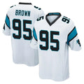 C.Panthers #95 Derrick Brown Player White Game CAdoa Stitched Jerseys