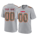 Custom KC.Chiefs Gray Atmosphere Fashion Game Any Name & Numbers CAdoa Stitched Jerseys