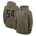 A.Falcons #54 Brandon Dorlus Player Olive 2025 Salute to Service Hoodies CAdoa Stitched Jerseys