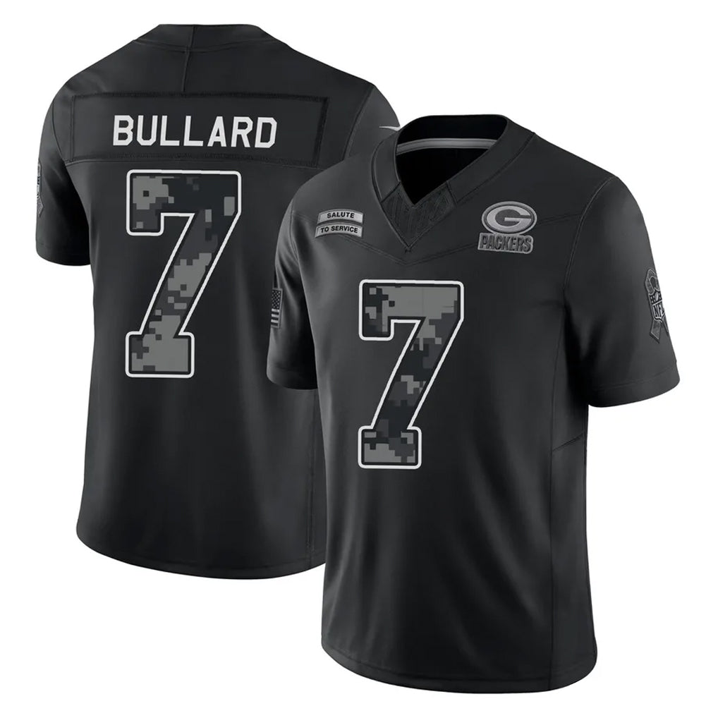 GB.Packers #7 Javon Bullard Player Black Limited 2026 Salute to Service Home Game CAdoa Stitched Jerseys
