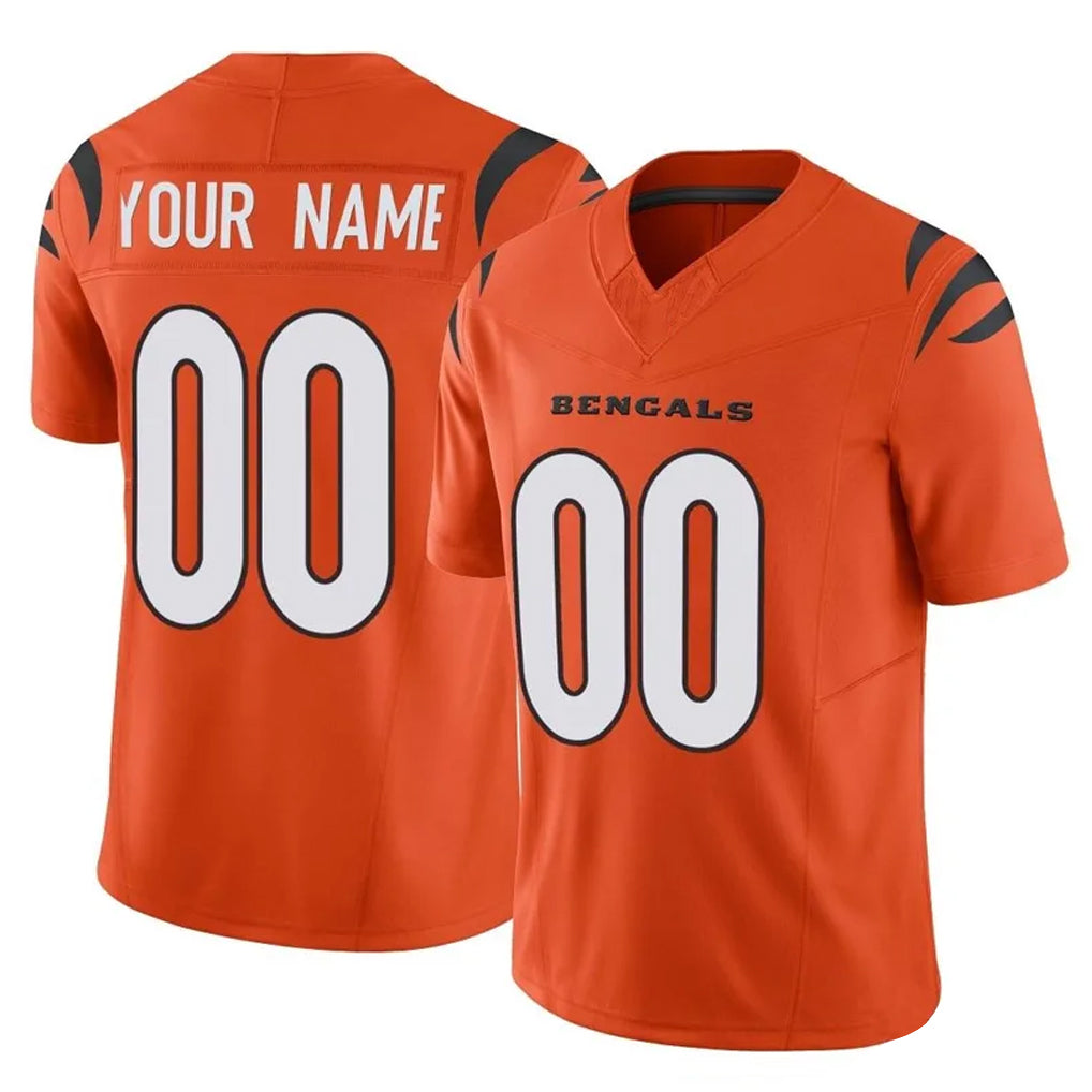 Custom C.Bengals Orange Vapor F.U.S.E. Limited Home Game Any Name & Numbers CAdoa Stitched Jerseys