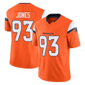 D.Broncos #93 D.J. Jones Player Orange Vapor F.U.S.E. Limited Home Game CAdoa Stitched Jerseys
