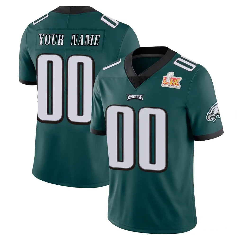 Custom P.Eagles Team Color Green Vapor Untouchable Super Bowl LIX Home Game Any Name & Numbers CAdoa Stitched Jerseys