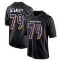 B.Ravens #79 Ronnie Stanley Player Black Carbon Fashion Home Game CAdoa Stitched Jerseys