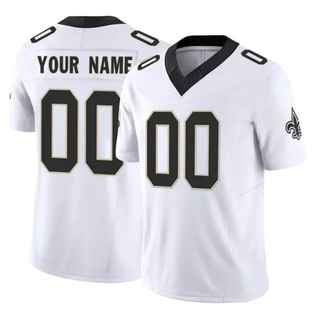 Custom NO.Saints White Limited Vapor F.U.S.E. Home Game Any Name & Numbers CAdoa Stitched Jerseys
