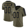 Custom S.Seahawks Olive Salute To Service Limited Game Any Name & Numbers CAdoa Stitched Jerseys