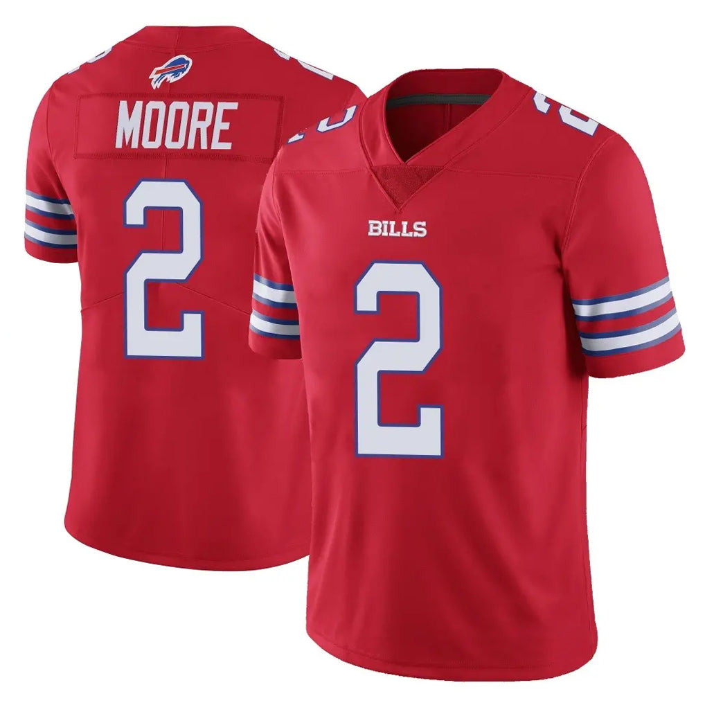 B.Bills #2 DJ Moore Player Red Vapor Untouchable Limited CAdoa Stitched Jerseys