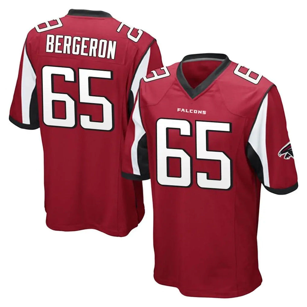 A.Falcons #65 Matthew Bergeron Player Red Color Vapor Home Game CAdoa Stitched Jerseys