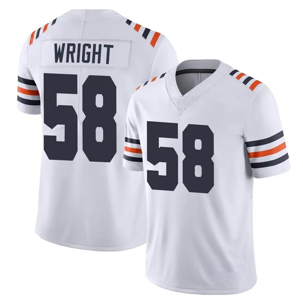 C.Bears #58 Darnell Wright Player White Classic Vapor Limited Home Game CAdoa Stitched Jerseys