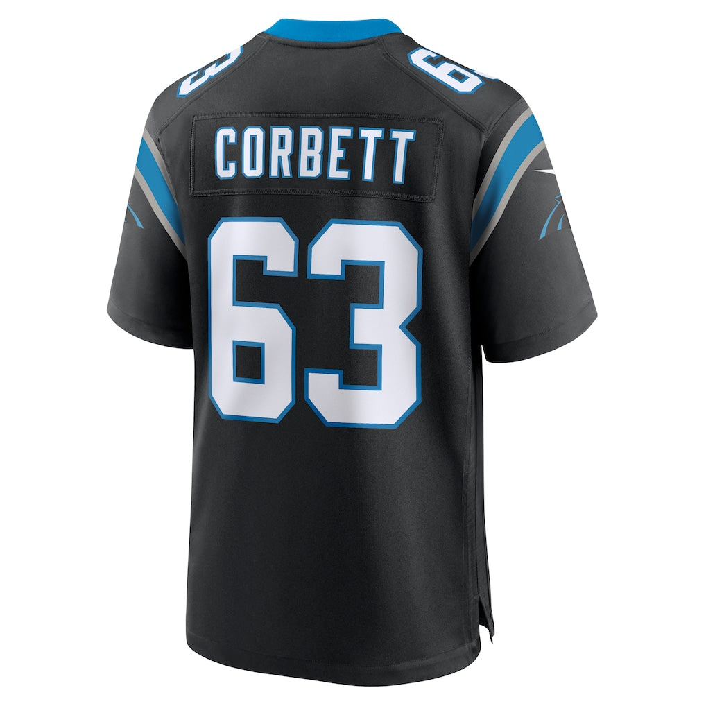 CAdoa C.Panthers #63 Austin Corbett Black Team Game Jersey