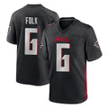 A.Falcons #6 Nick Folk Player Black Home Game CAdoa Stitched Jerseys