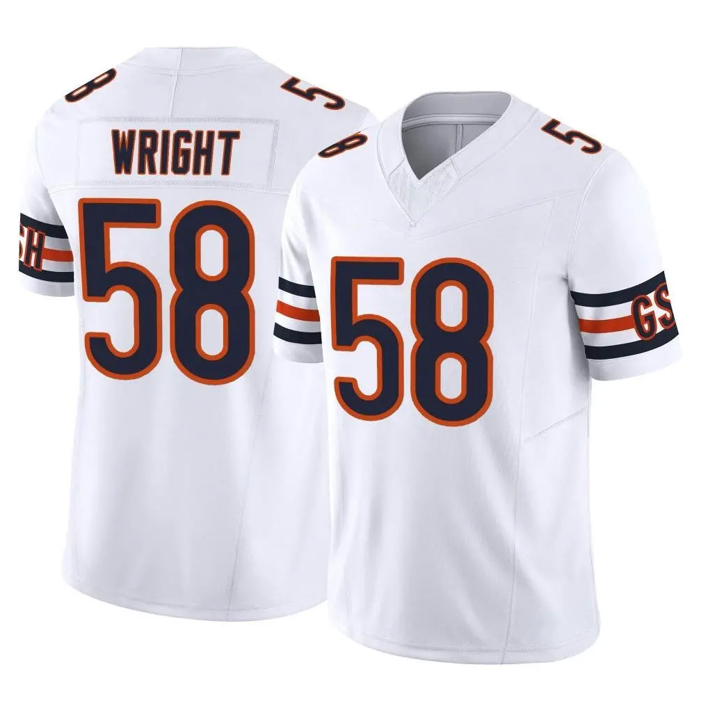 C.Bears #58 Darnell Wright Player White Vapor F.U.S.E. Limited Home Game CAdoa Stitched Jerseys