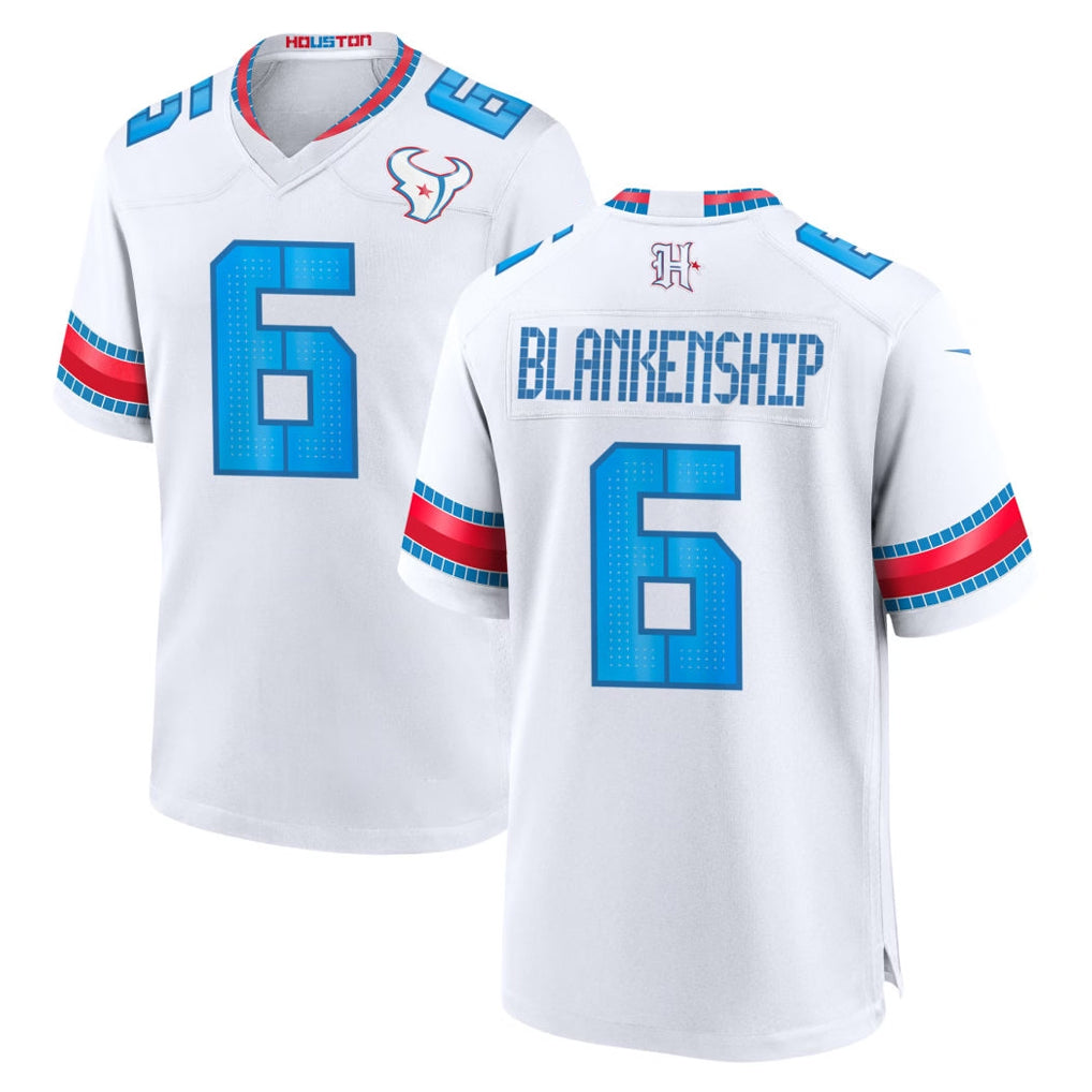 H.Texans #6 Reed Blankenship Player Whtie 2026 Rivalries Vapor Home Game CAdoa Stitched jerseys