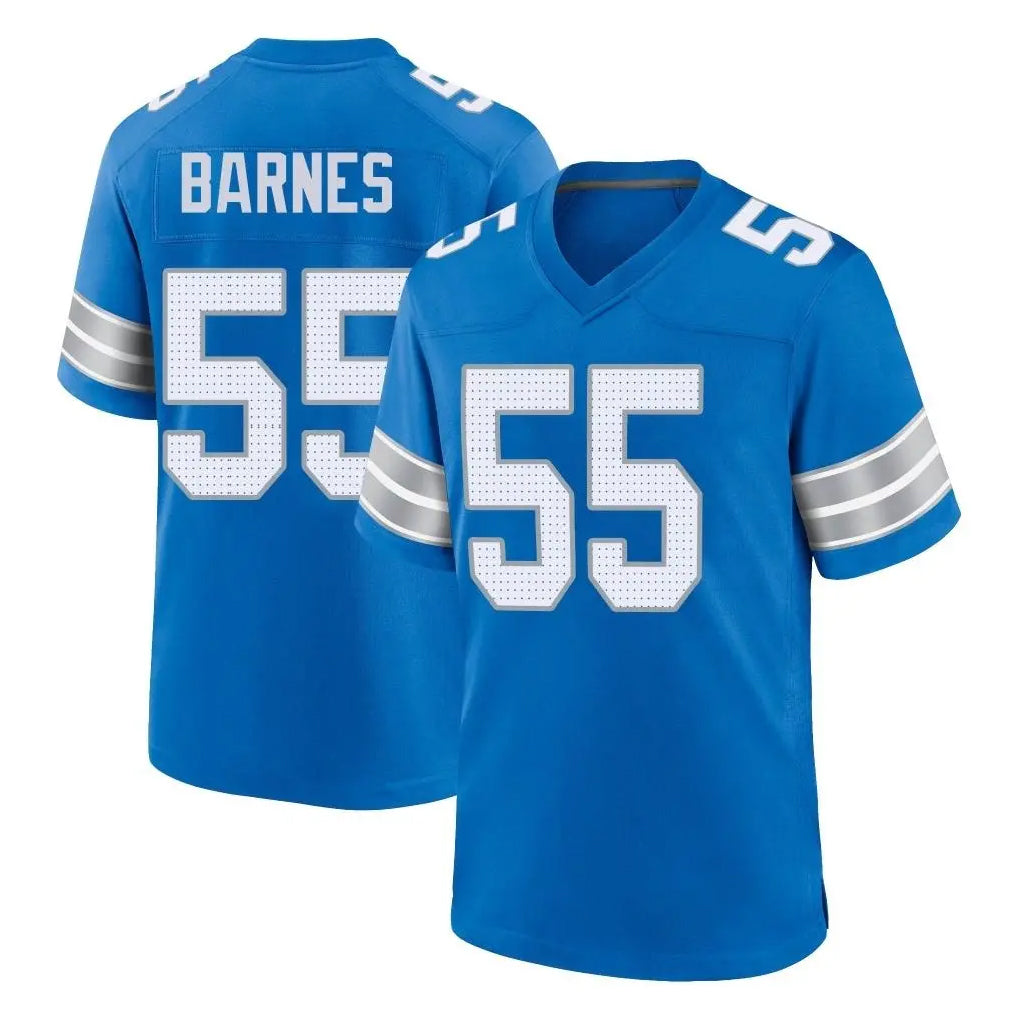 D.Lions #55 Derrick Barnes Player Blue Alternate Home Game CAdoa Stitched Jerseys