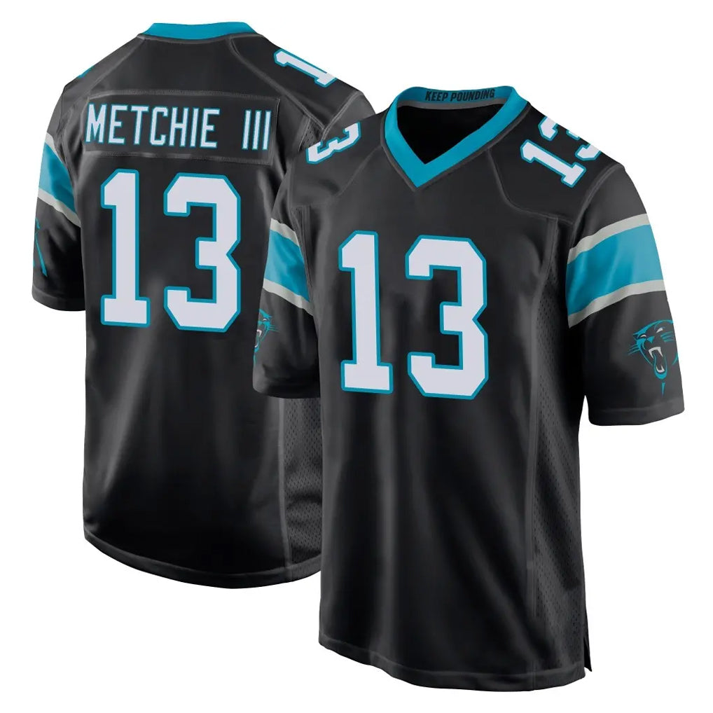 C.Panthers #13 John Metchie III Player Black Home Game CAdoa Stitched Jerseys