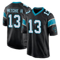 C.Panthers #13 John Metchie III Player Black Home Game CAdoa Stitched Jerseys