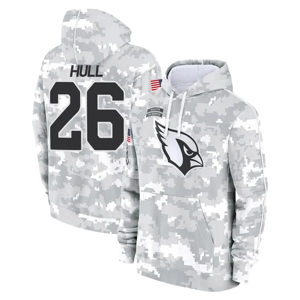 A.Cardinals #26 Evan Hull Player Arctic Camo Limited Salute to Service Pullover Hoodies Game CAdoa Stitched Jerseys
