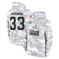 C.Browns #33 Ronnie Hickman Player Arctic Camo Salute to Service Hoodies Limited Game CAdoa Stitched Jerseys