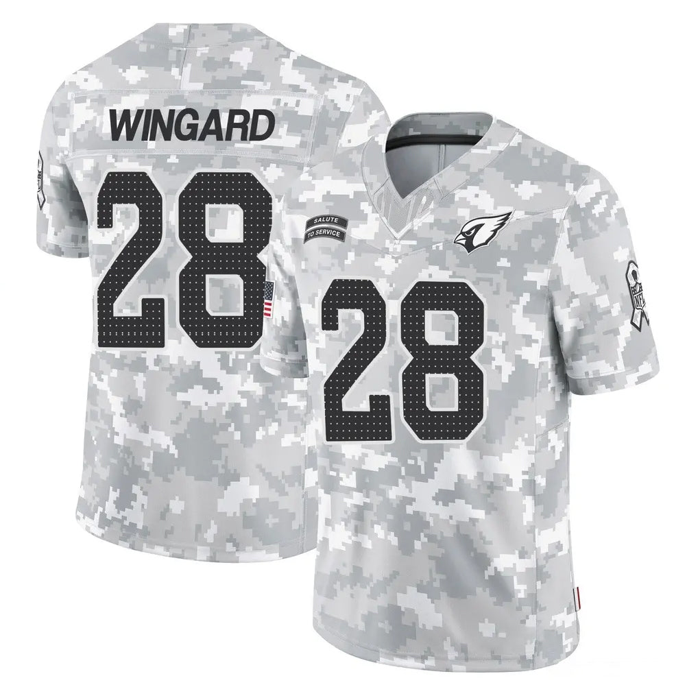 A.Cardinals #28 Andrew Wingard Player Arctic Camo Limited Salute To Service Home Game CAdoa Stitched Jerseys
