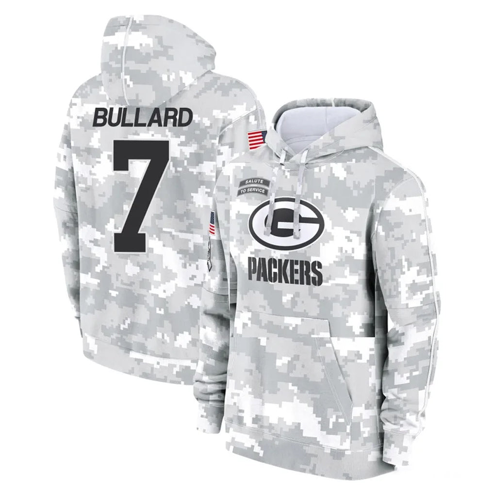 GB.Packers #7 Javon Bullard Player Arctic Camo Salute to Service Hoodies Limited Game CAdoa Stitched Jerseys
