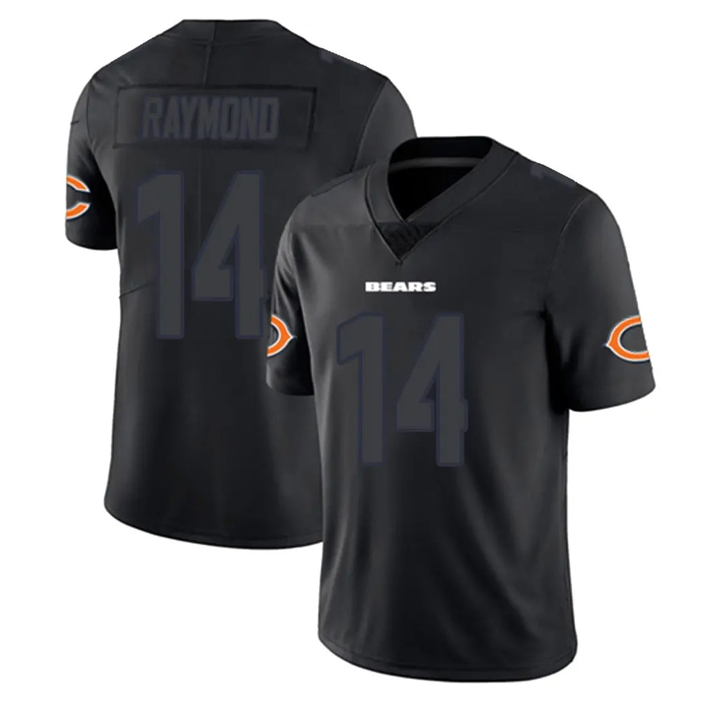 C.Bears #14 Kalif Raymond Player Black Impact Limited Game CAdoa Stitched Jerseys