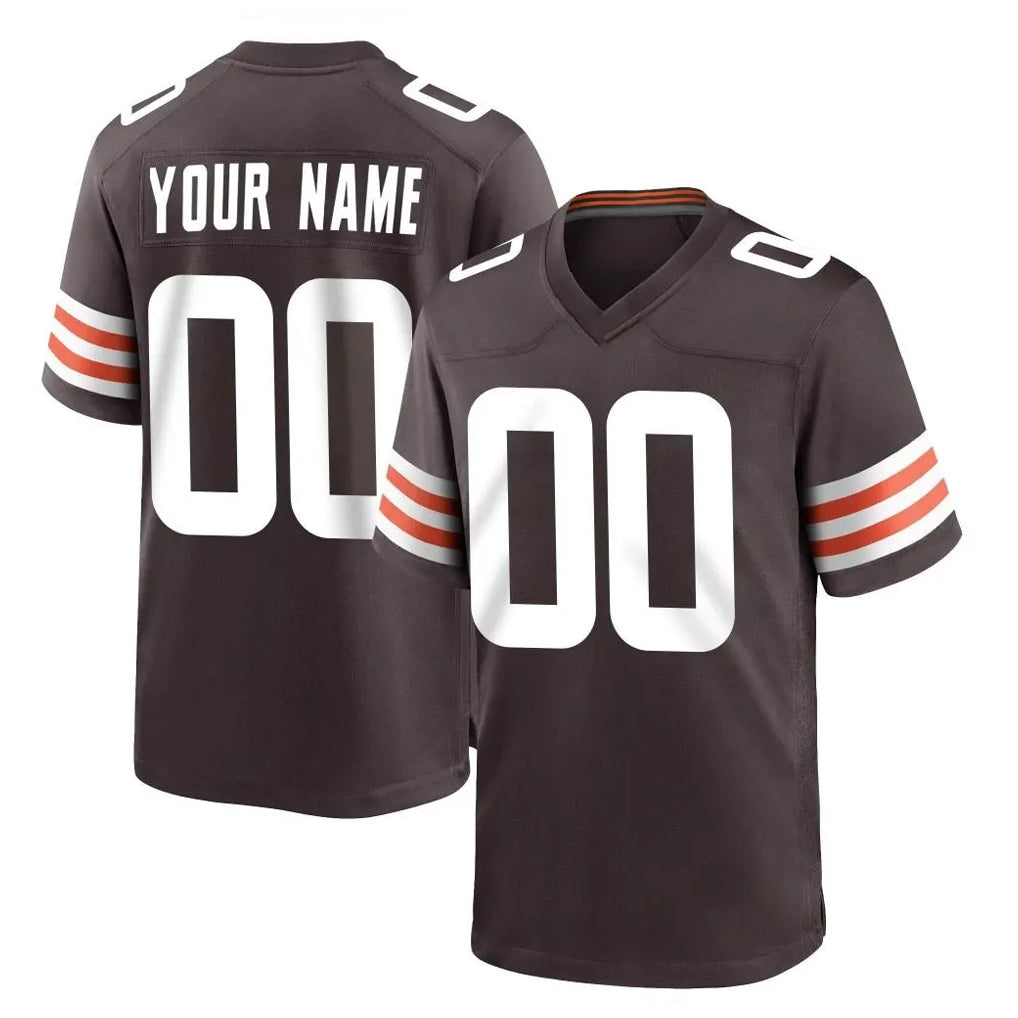 Custom C.Browns Brown Home Game Any Name & Numbers CAdoa Stitched Jerseys