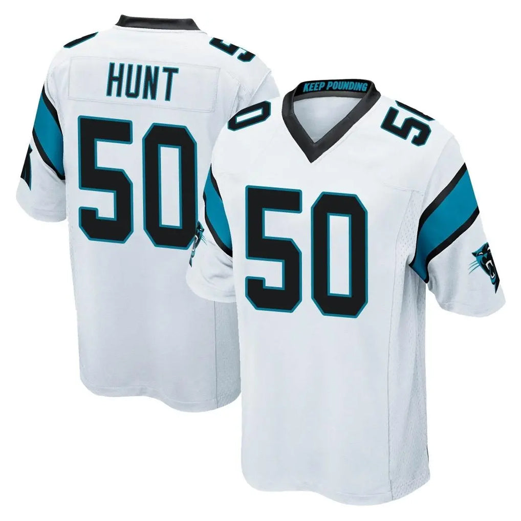 C.Panthers #50 Robert Hunt Player White Game CAdoa Stitched Jerseys