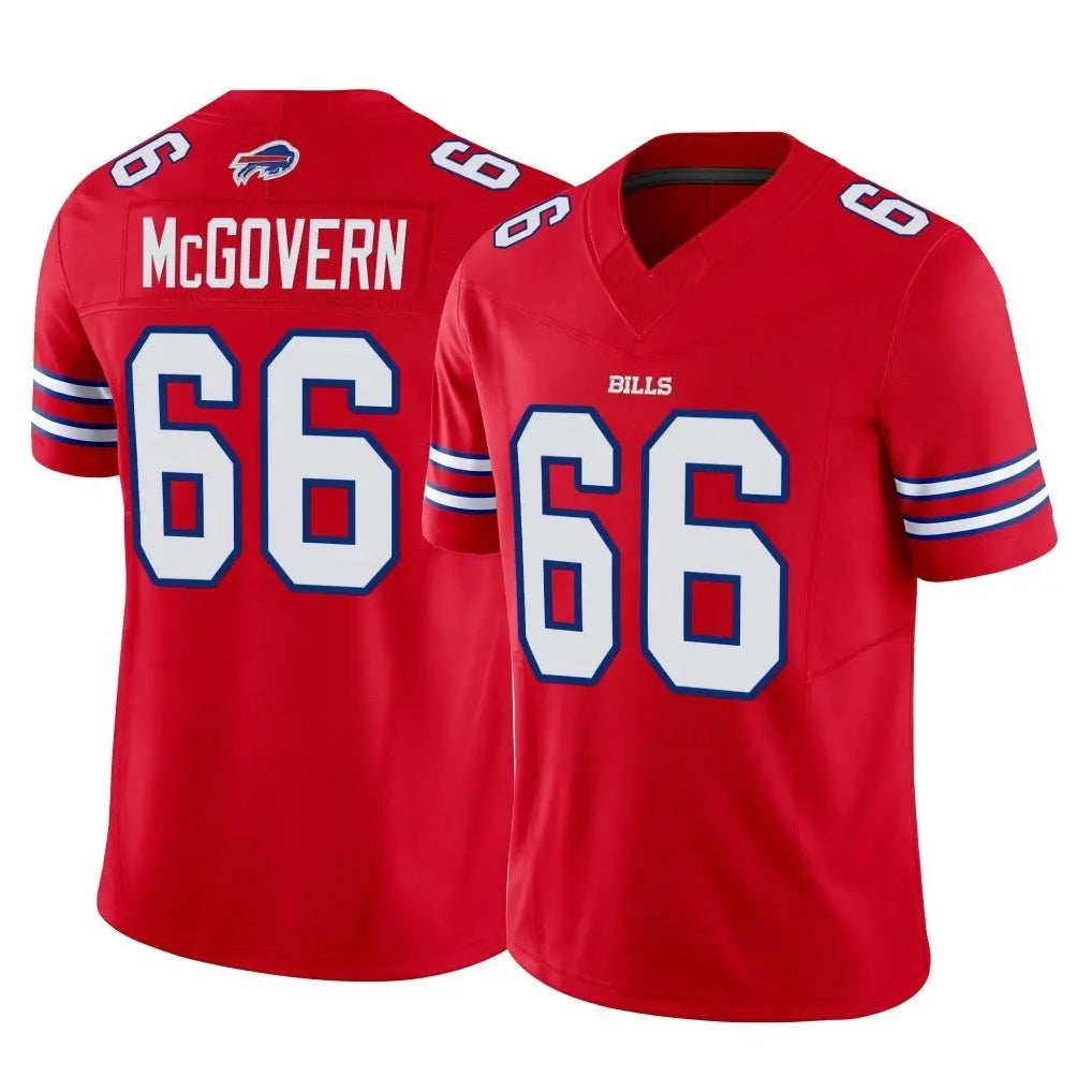B.Bills #66 Connor McGovern Player Red Vapor F.U.S.E. Jersey Limited Home Game CAdoa Stitched Jerseys