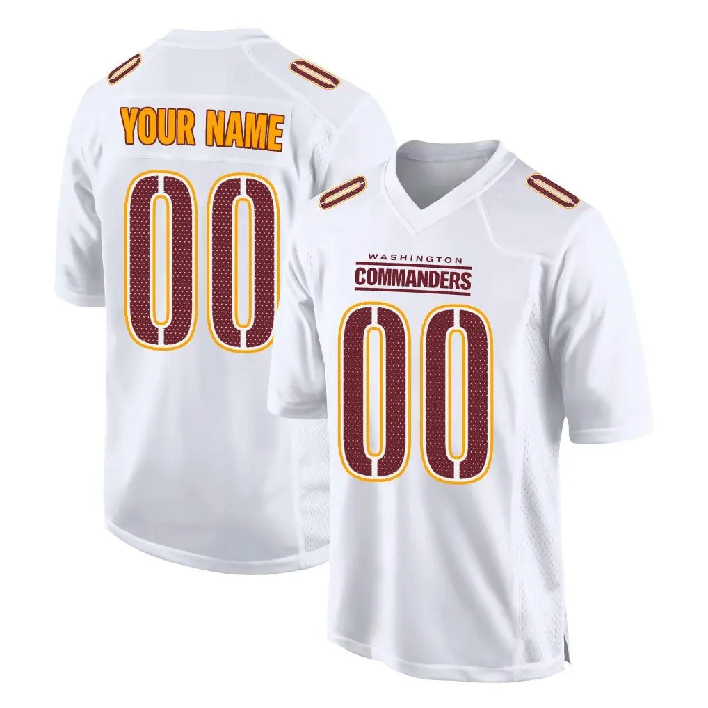 Custom W.Commanders White Tundra Fashion Home Game Any Name & Numbers CAdoa Stitched Jerseys