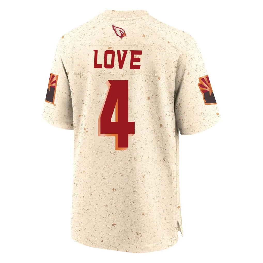 A.Cardinals #4 Jeremiyah Love Player Cream Rivalries Collection Game beagls Stitched Jerseys