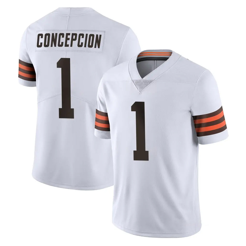 C.Browns #1 KC Concepcion Player White Vapor Untouchable Limited Home Game CAdoa Stitched Jerseys