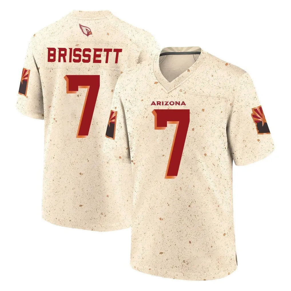 A.Cardinals #7 Jacoby Brissett Player Cream Rivalries Collection Game CAdoa Stitched Jerseys