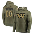 Custom W.Commanders Olive Salute to Service Pullover Hoodie Limited Home Game Any Name & Numbers CAdoa Stitched Jerseys