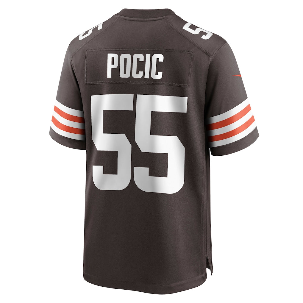 CAdoa C.Browns #55 Ethan Pocic Brown Game Jersey