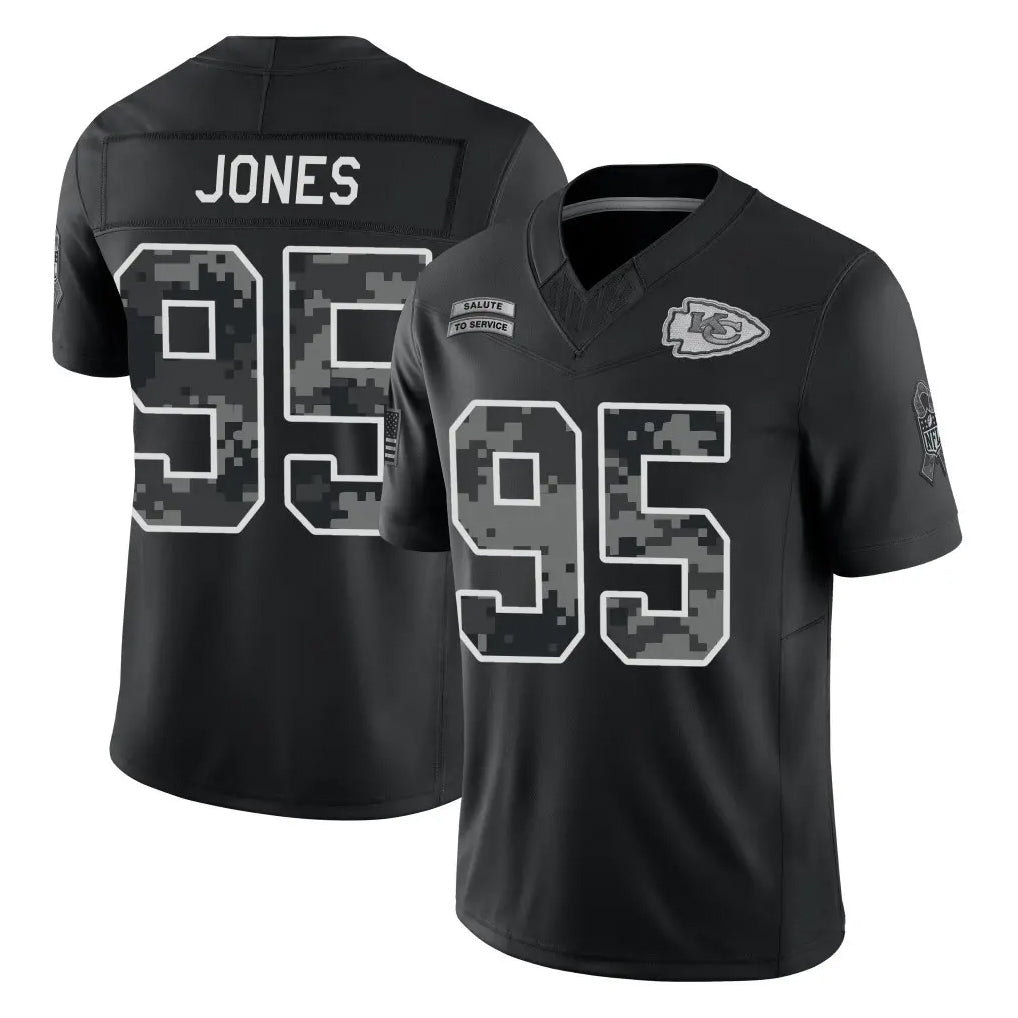KC.Chiefs #95 Chris Jones Player Black Limited 2026 Salute to Service Home Game Stitched Jerseys
