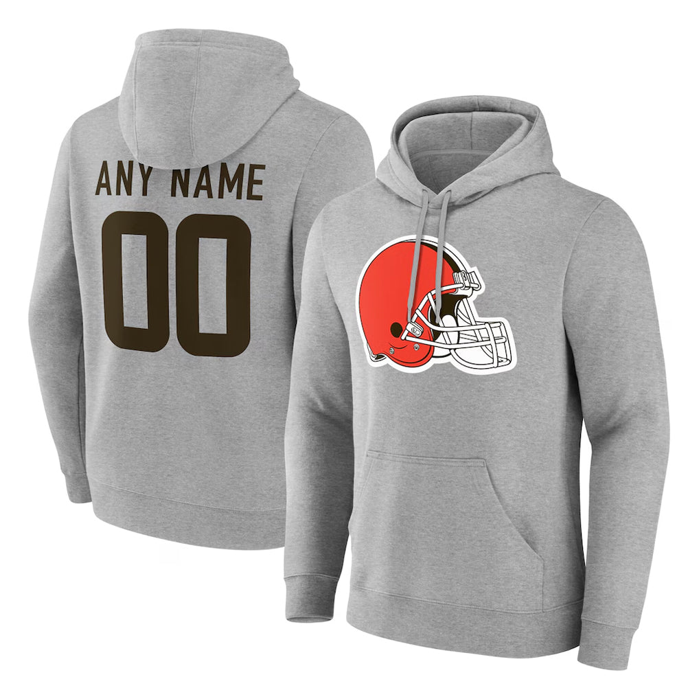 Custom C.Browns Gray Salute to Service Pullover Hoodie Limited Any Name & Numbers CAdoa Stitched Jerseys