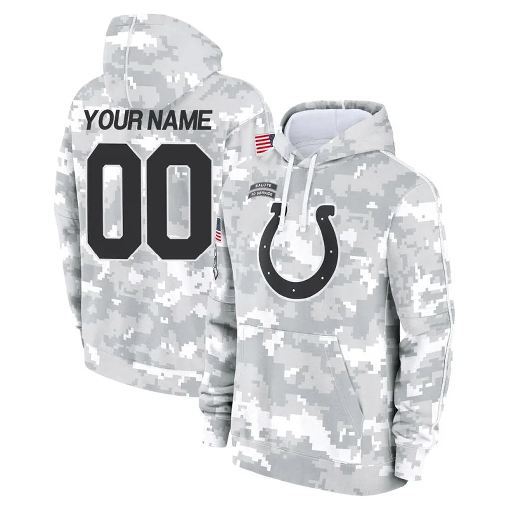 Custom IN.Colts Arctic Camo Salute to Service Hoodies Limited Game Any Name & Numbers CAdoa Stitched Jerseys