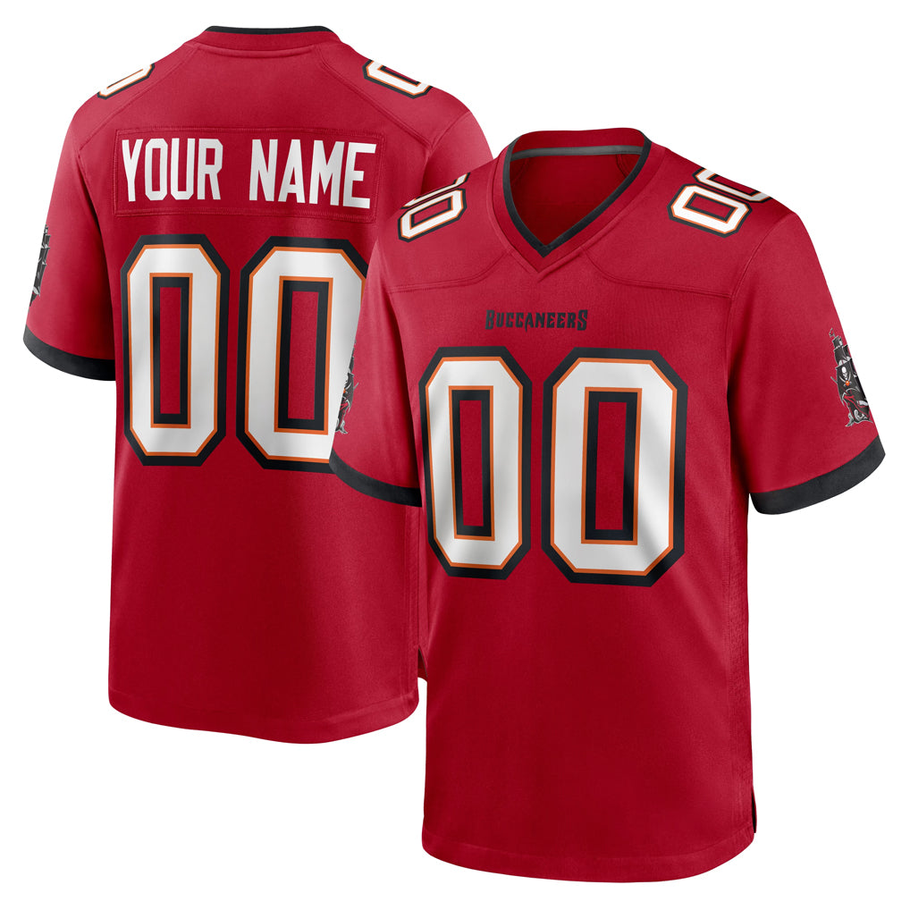 Custom TB.Buccaneers Red Home Game Any Name & Numbers CAdoa Stitched Jerseys