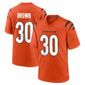 C.Bengals #30 Chase Brown Player Orange Home Game CAdoa Stitched Jerseys