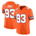 D.Broncos #93 D.J. Jones Player Orange Limited Alternate Vapor F.U.S.E. Throwback Game CAdoa Stitched Jerseys