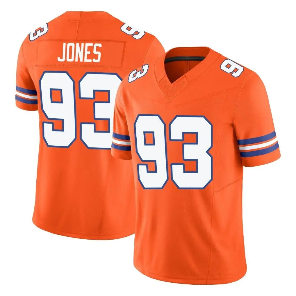 D.Broncos #93 D.J. Jones Player Orange Limited Alternate Vapor F.U.S.E. Throwback Game CAdoa Stitched Jerseys