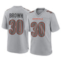C.Bengals #30 Chase Brown Player Gray Atmosphere Fashion Game CAdoa Stitched Jerseys