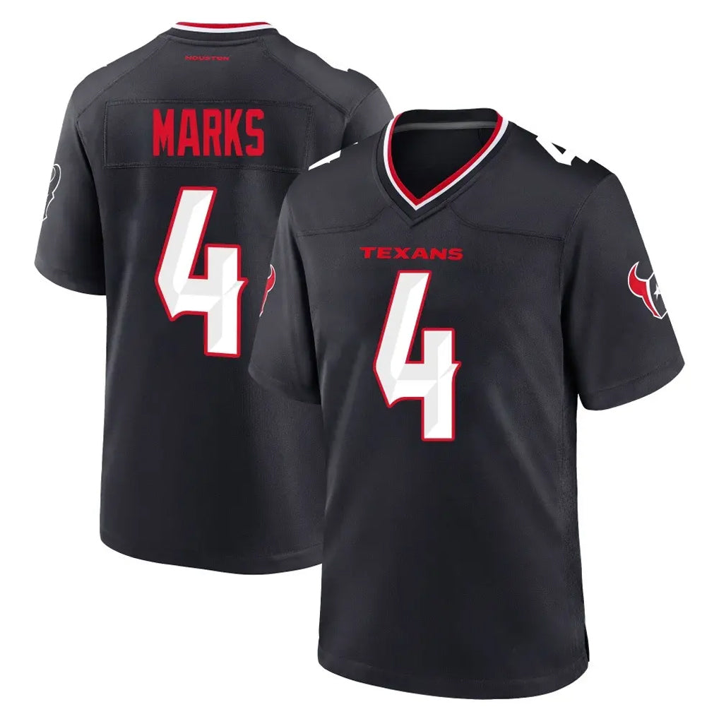H.Texans #4 Woody Marks Player Navy Team Home Game CAdoa Stitched Jerseys