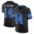D.Lions #14 Amon-Ra St. Brown Player Black Vapor F.U.S.E. Limited Game Home CAdoa Stitched Jerseys